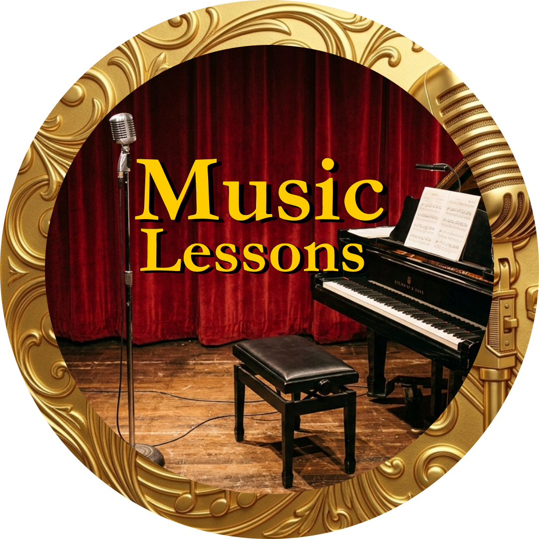 Piano and Microphone (Framed)